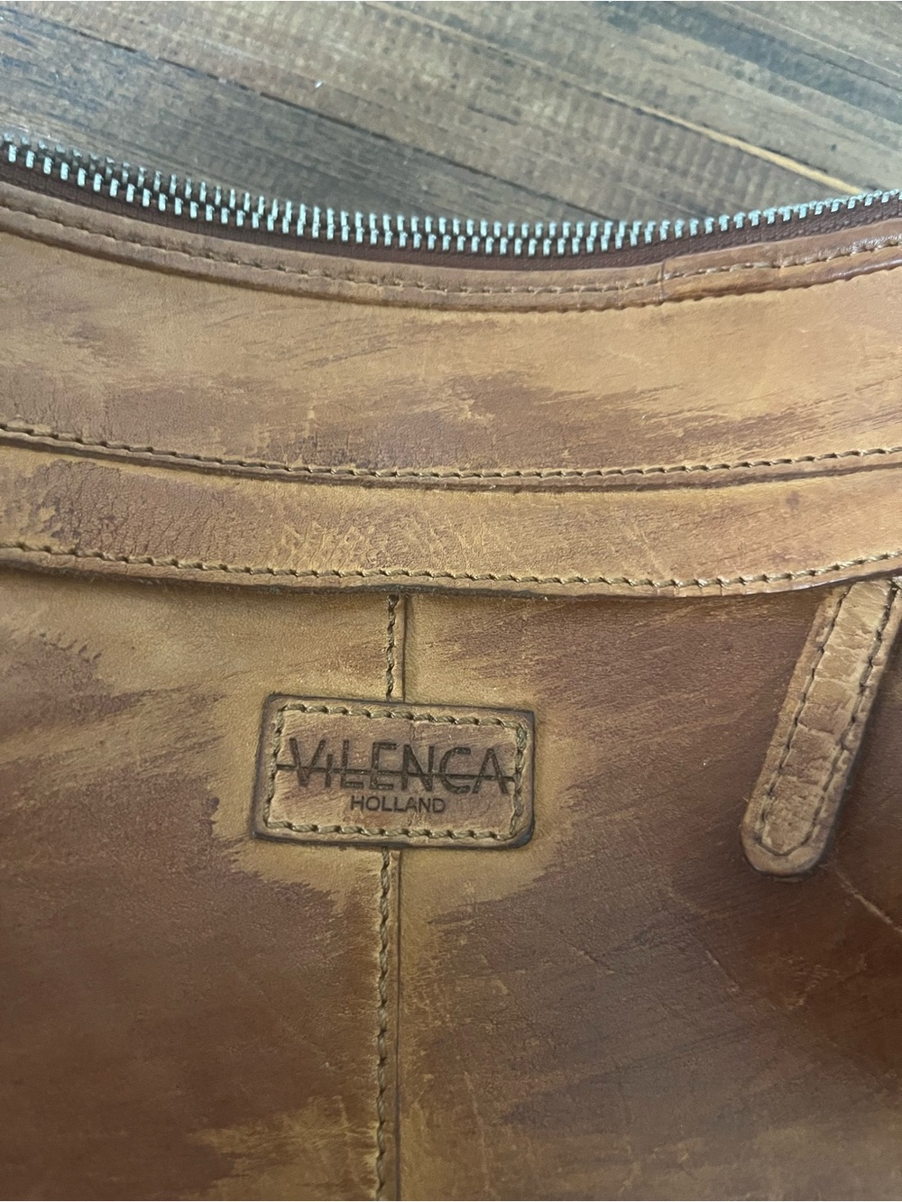 Vilenca Holland Woven Leather Crossbody Bag - Tan - Picture 4 of 5